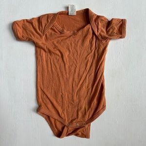 Kate Quinn Orange Bamboo Lap Neck Onesie Bodysuit 6-12 Months